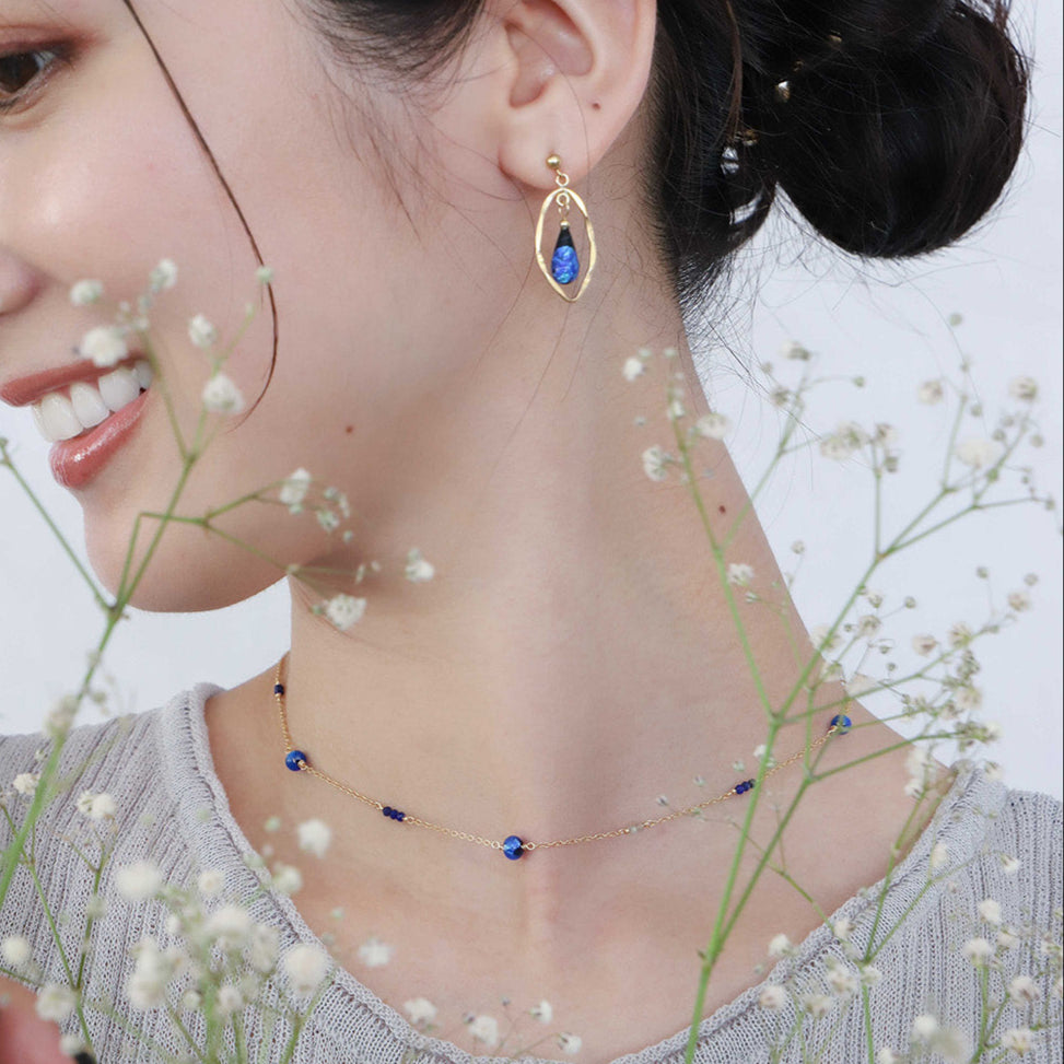 ホタルガラス ステーションネックレス /14KGF