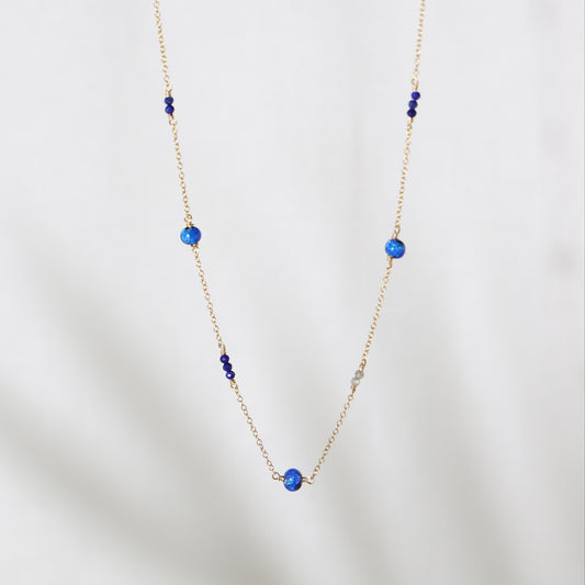 ホタルガラス ステーションネックレス /14KGF