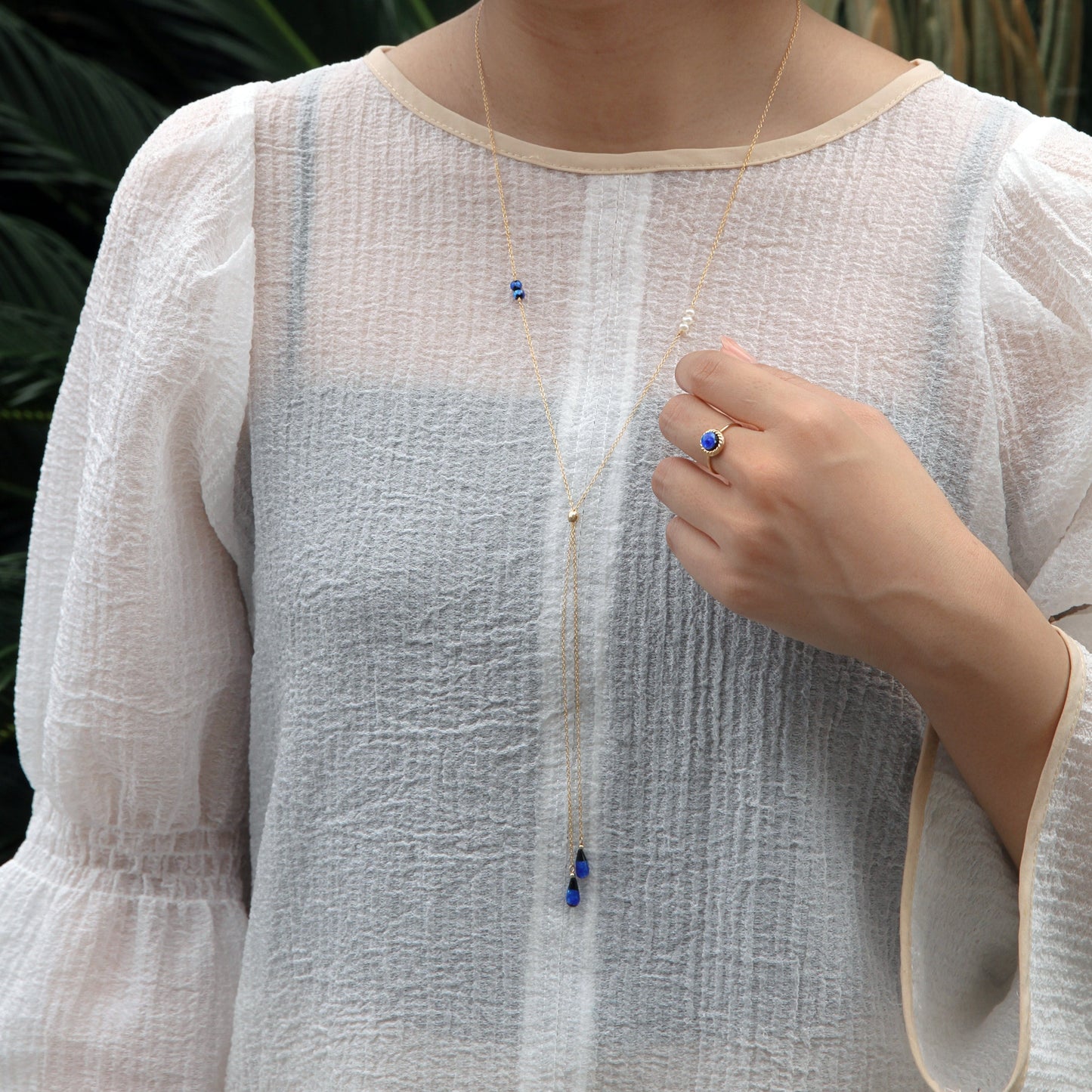 Firefly Glass Necklace/14KGF