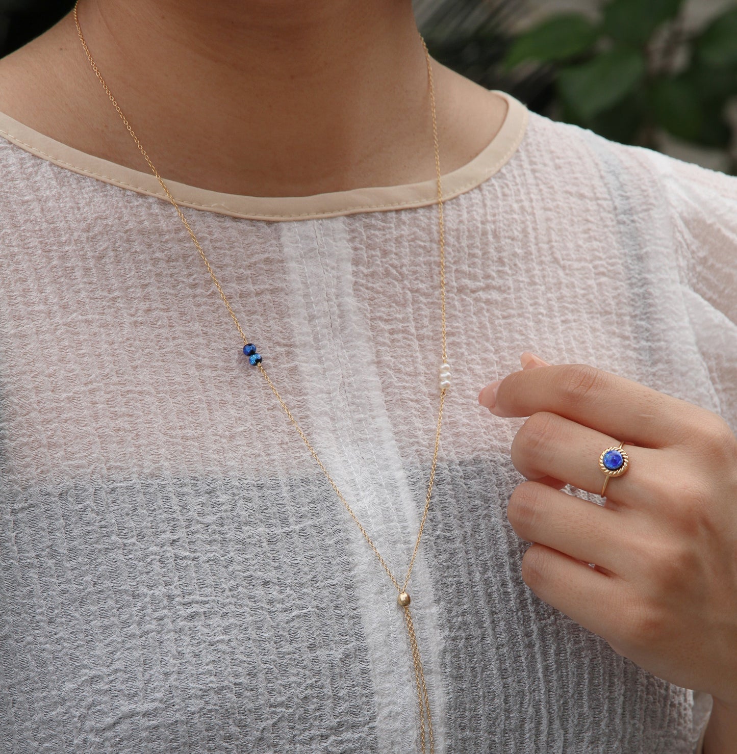 Firefly Glass Necklace/14KGF
