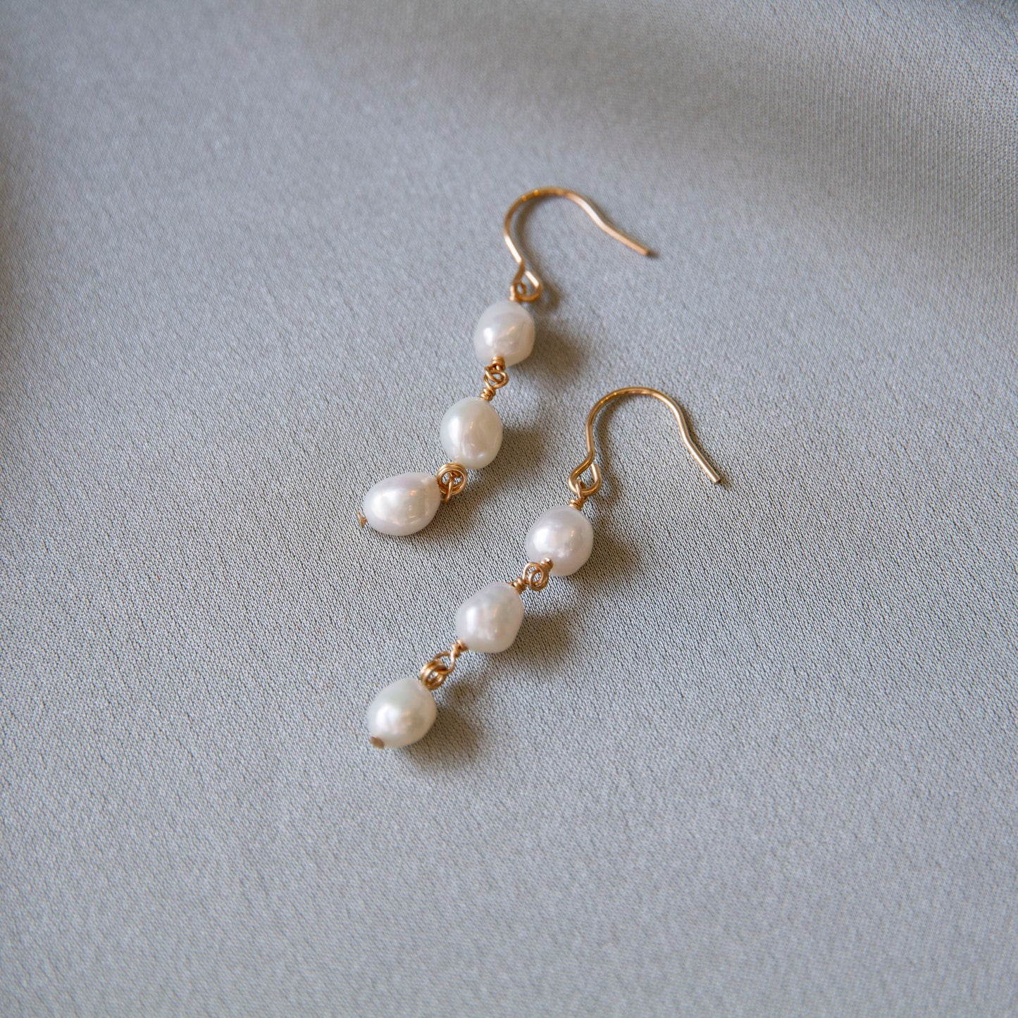 淡水パールピアス /14KGF