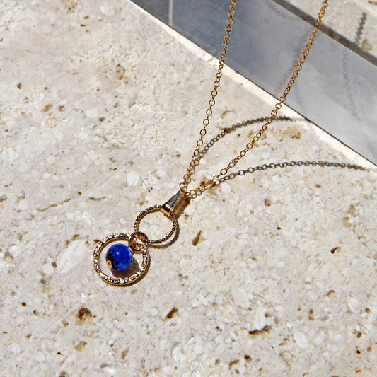 ホタルガラス ダブルサークルペンダント /14KGF