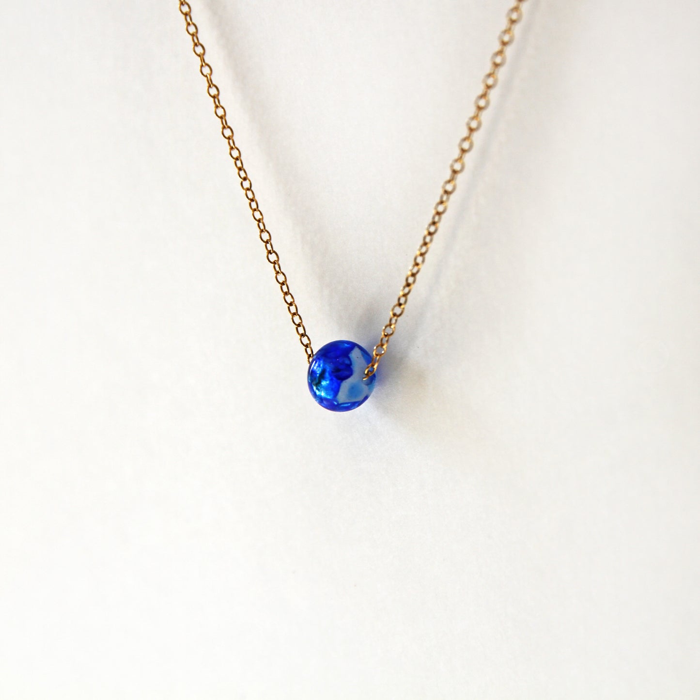 White Firefly Glass Pendant/14KGF