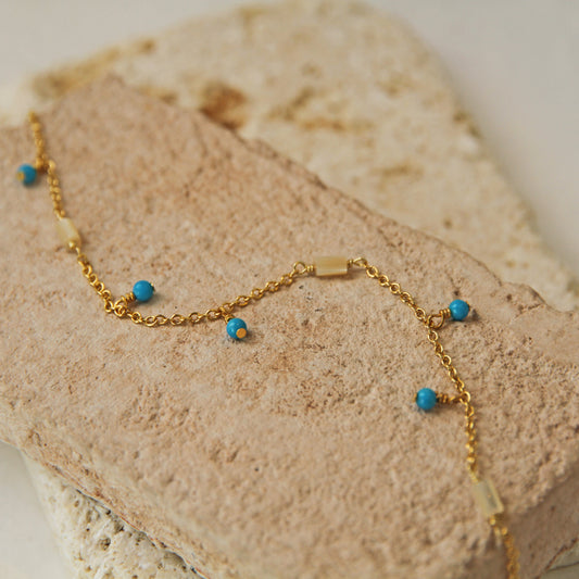 natural stone chain anklet