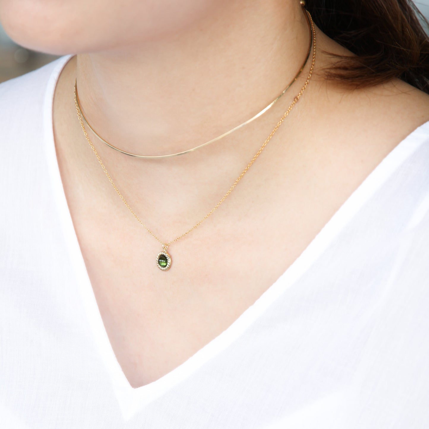 トルマリン ペンダント×チョーカー / 14KGF