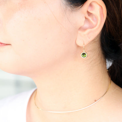 トルマリン フックピアス / 14KGF