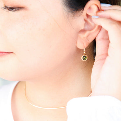 トルマリン フックピアス / 14KGF