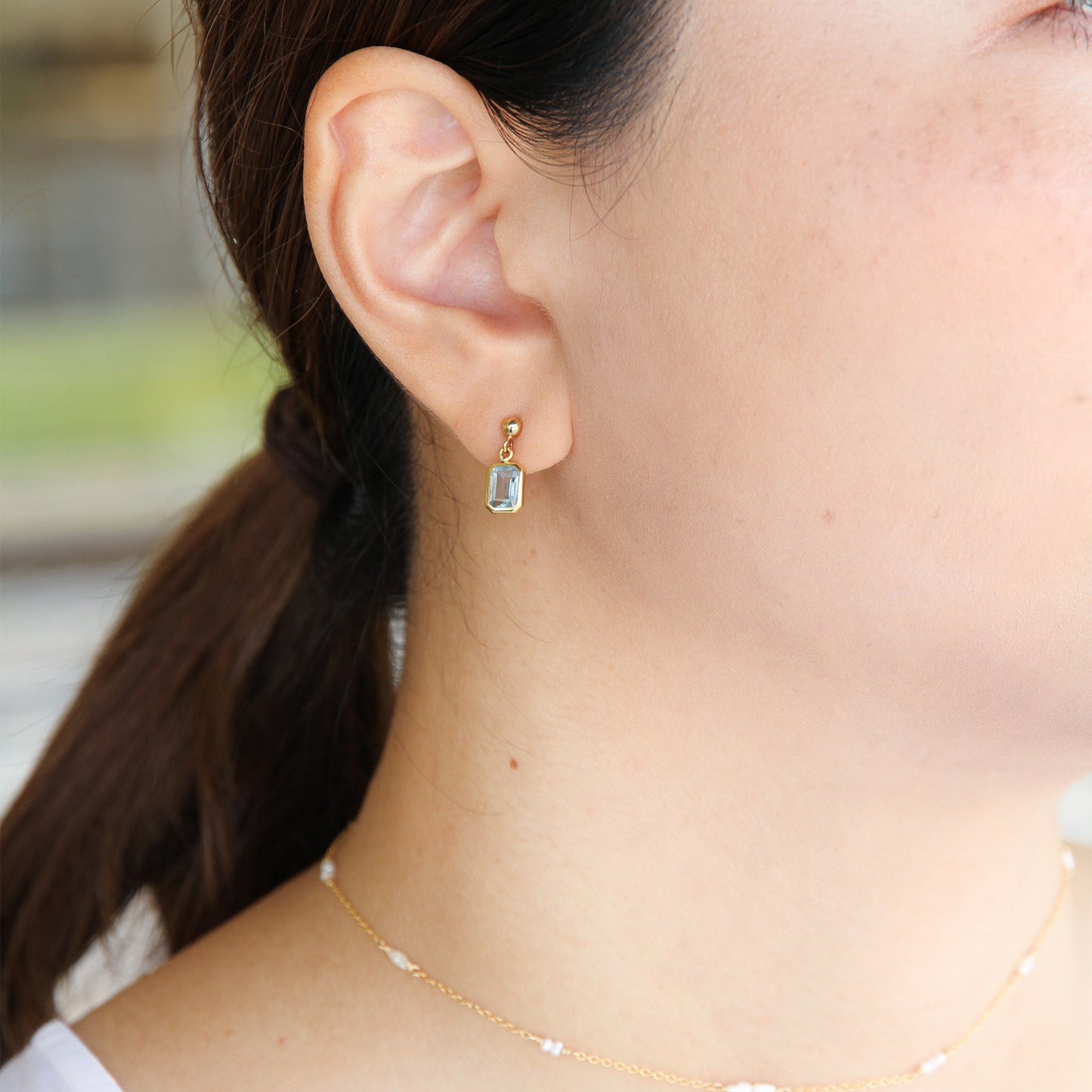 スカイブルートパーズ ピアス / 14KGF