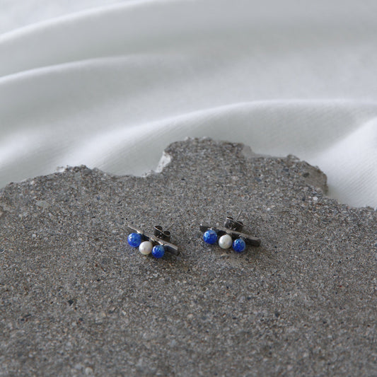 ラインドロップピアス / acier × JEENAR