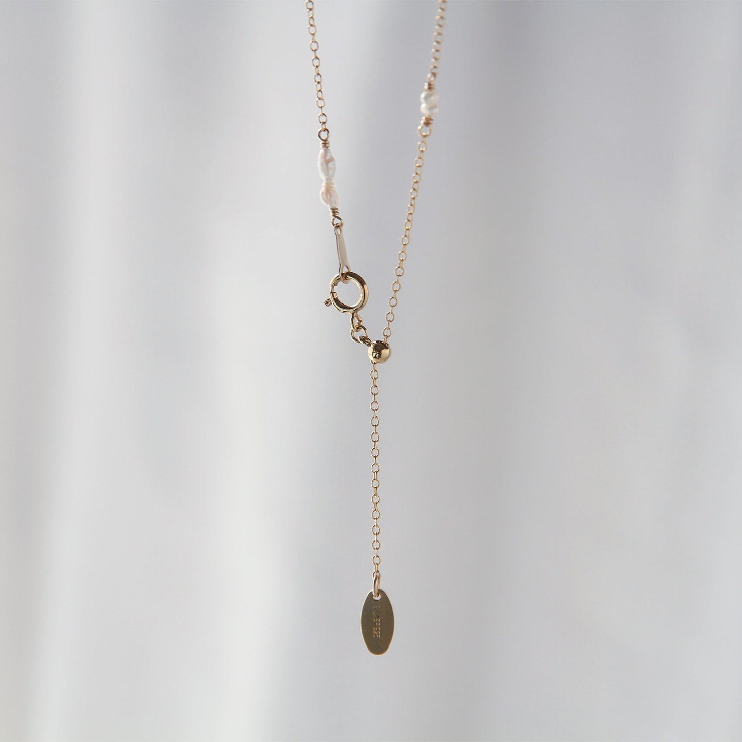 スカイブルートパーズ ステーションネックレス / 14KGF