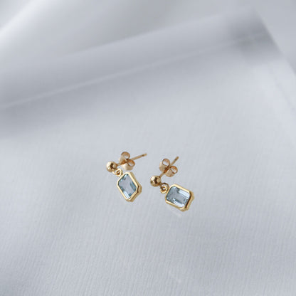 スカイブルートパーズ ピアス / 14KGF