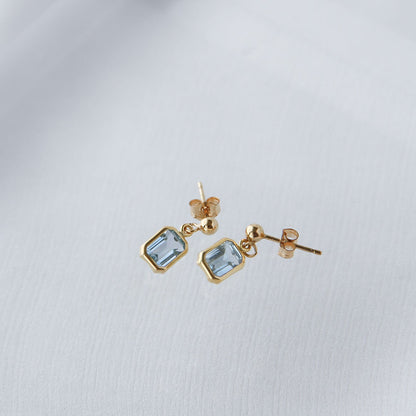 スカイブルートパーズ ピアス / 14KGF