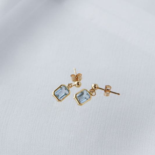 スカイブルートパーズ ピアス / 14KGF