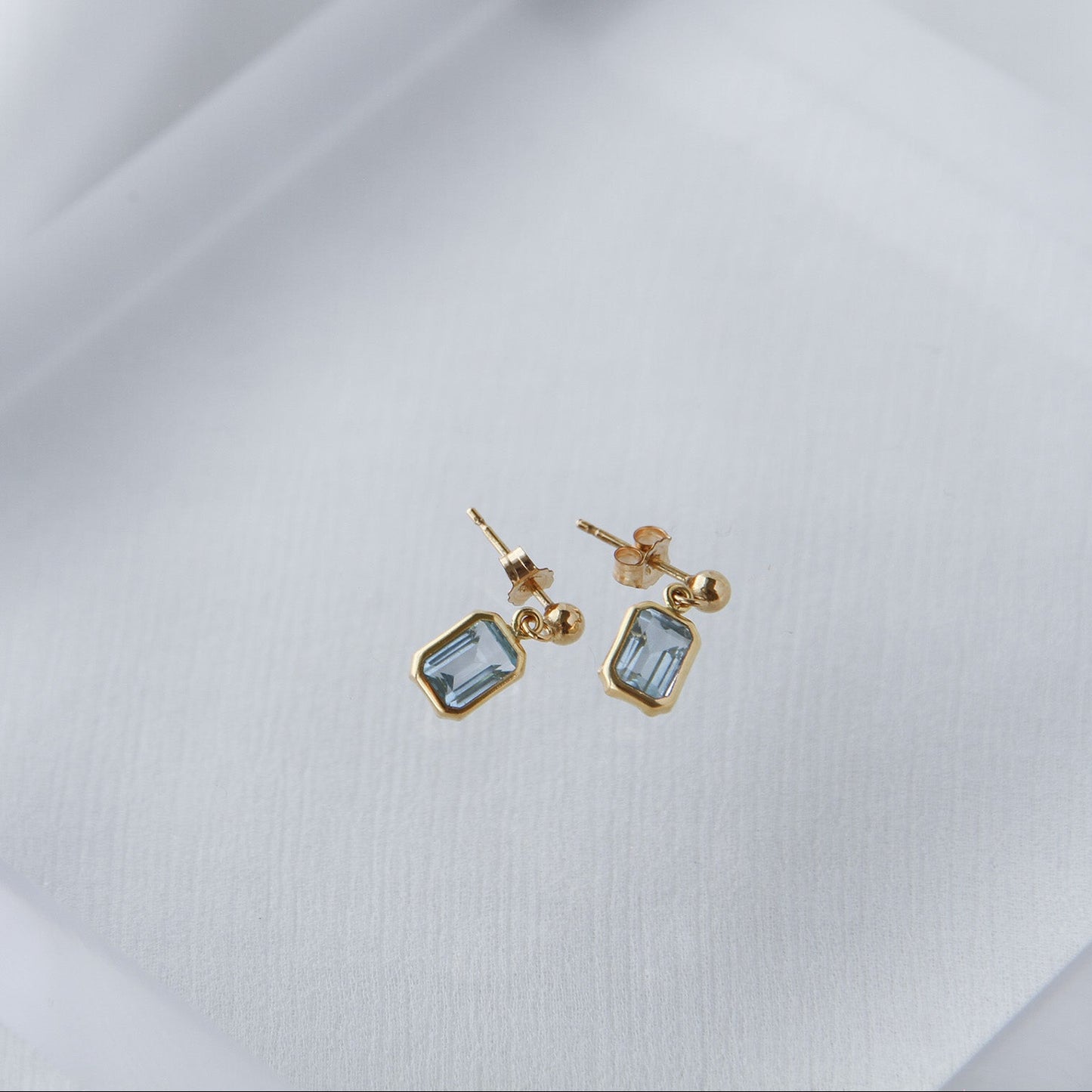 スカイブルートパーズ ピアス / 14KGF