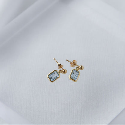 スカイブルートパーズ ピアス / 14KGF