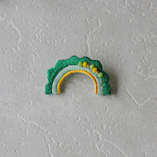 Embroidered brooch bitter melon