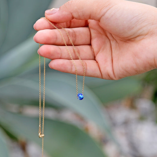 White Firefly Glass Pendant/14KGF